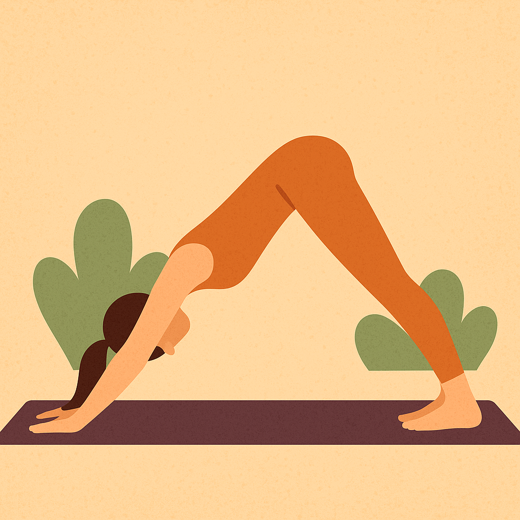 Sample cartoon down dog pose.