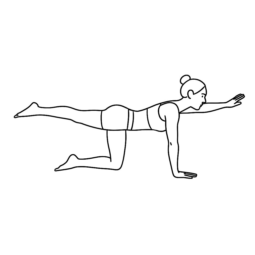 Generated image for the birddog yoga pose.
