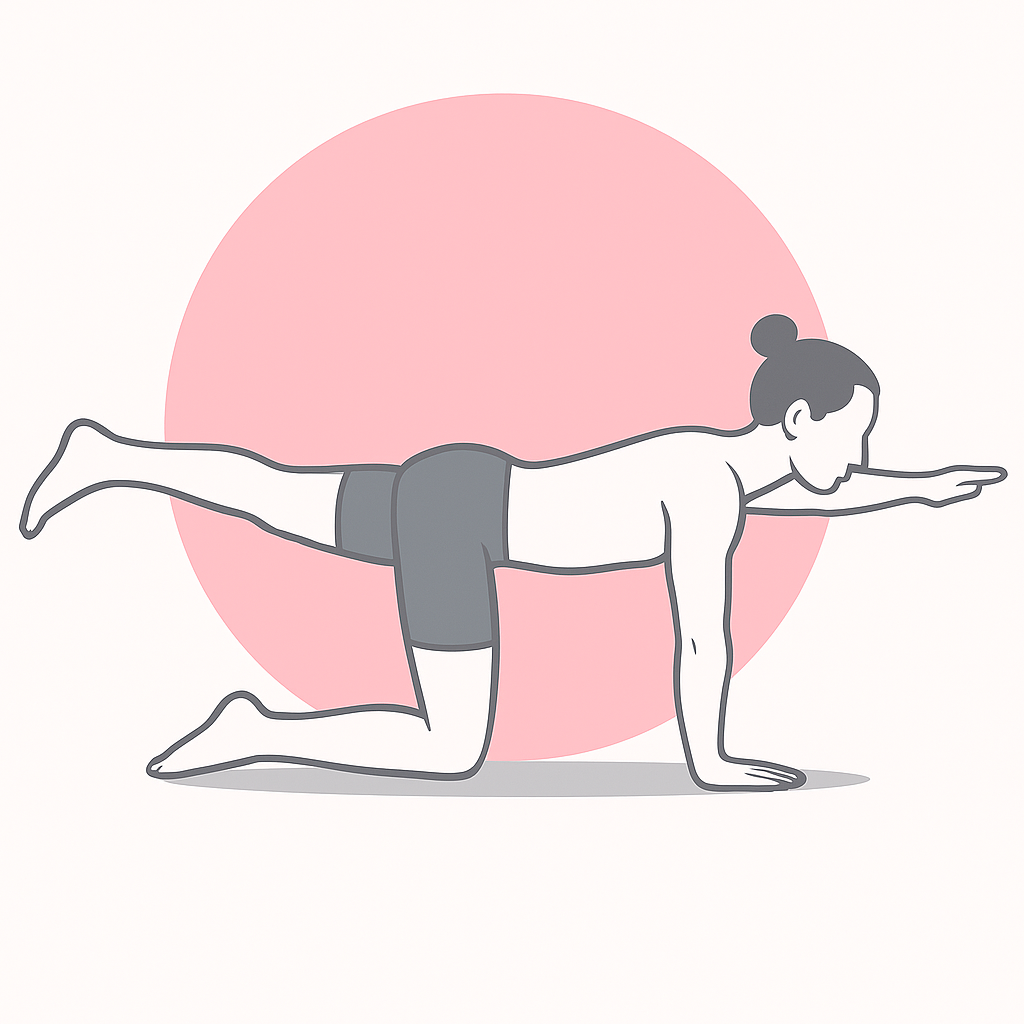 Generated image for the birddog yoga pose.