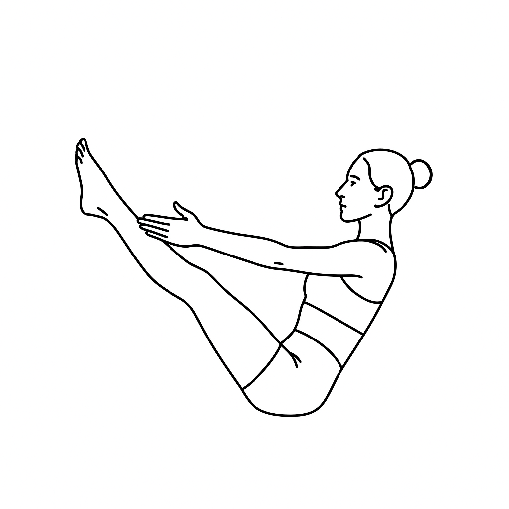 Generated image for the boat yoga pose.