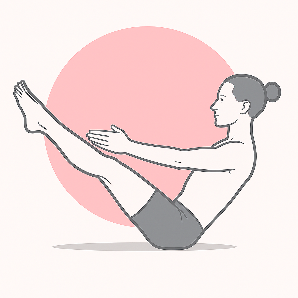 Generated image for the boat yoga pose.