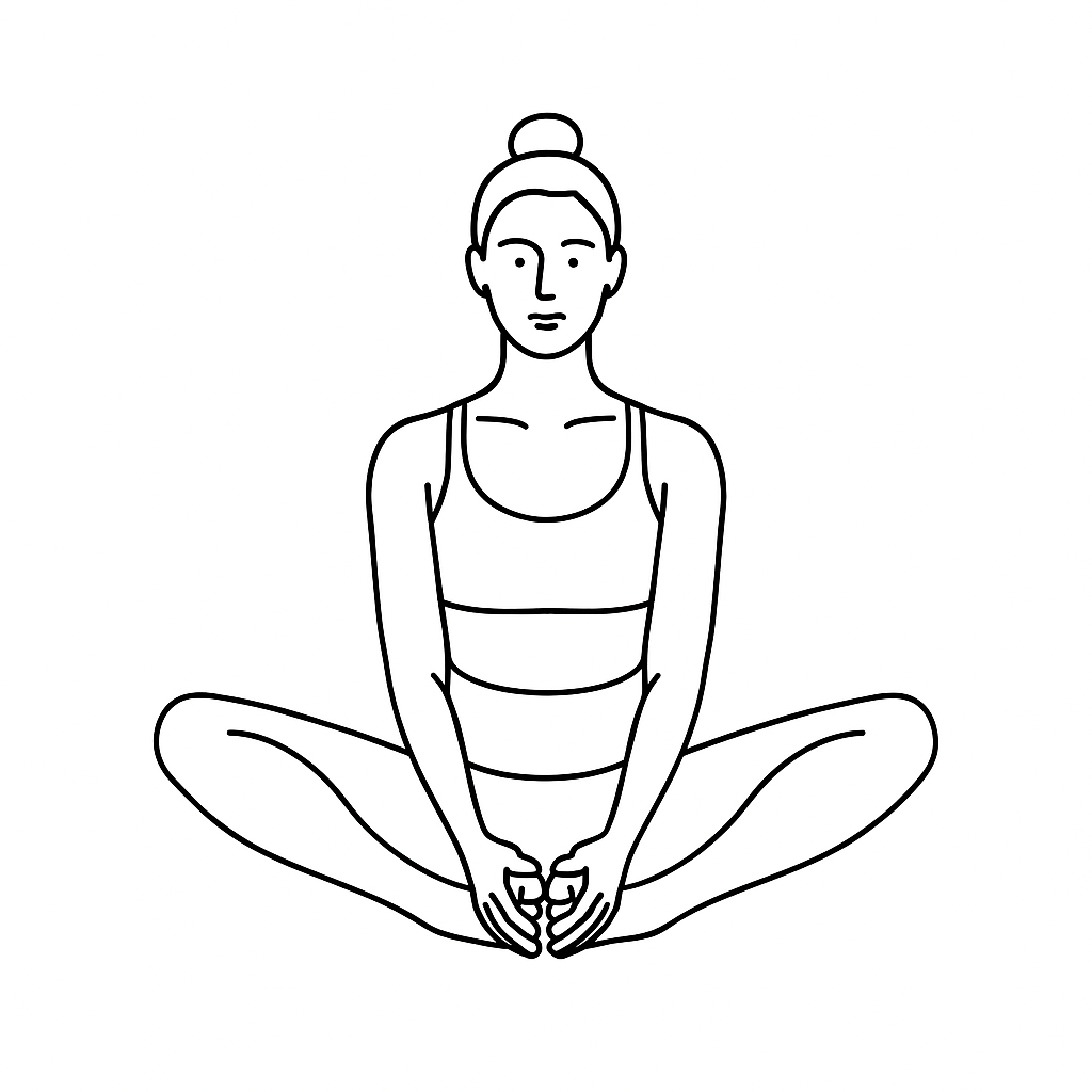 Generated image for the bound-angle yoga pose.