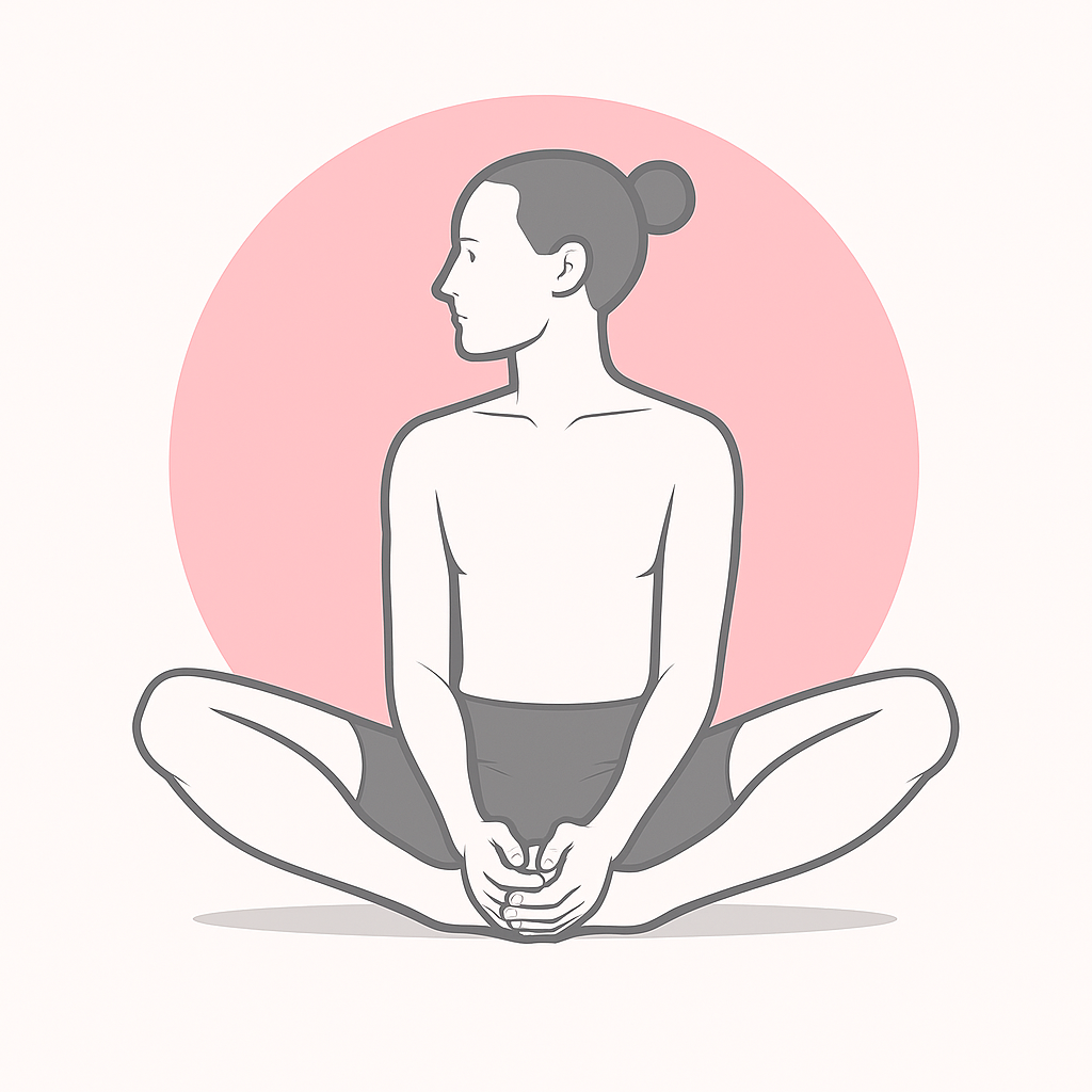 Generated image for the bound-angle yoga pose.