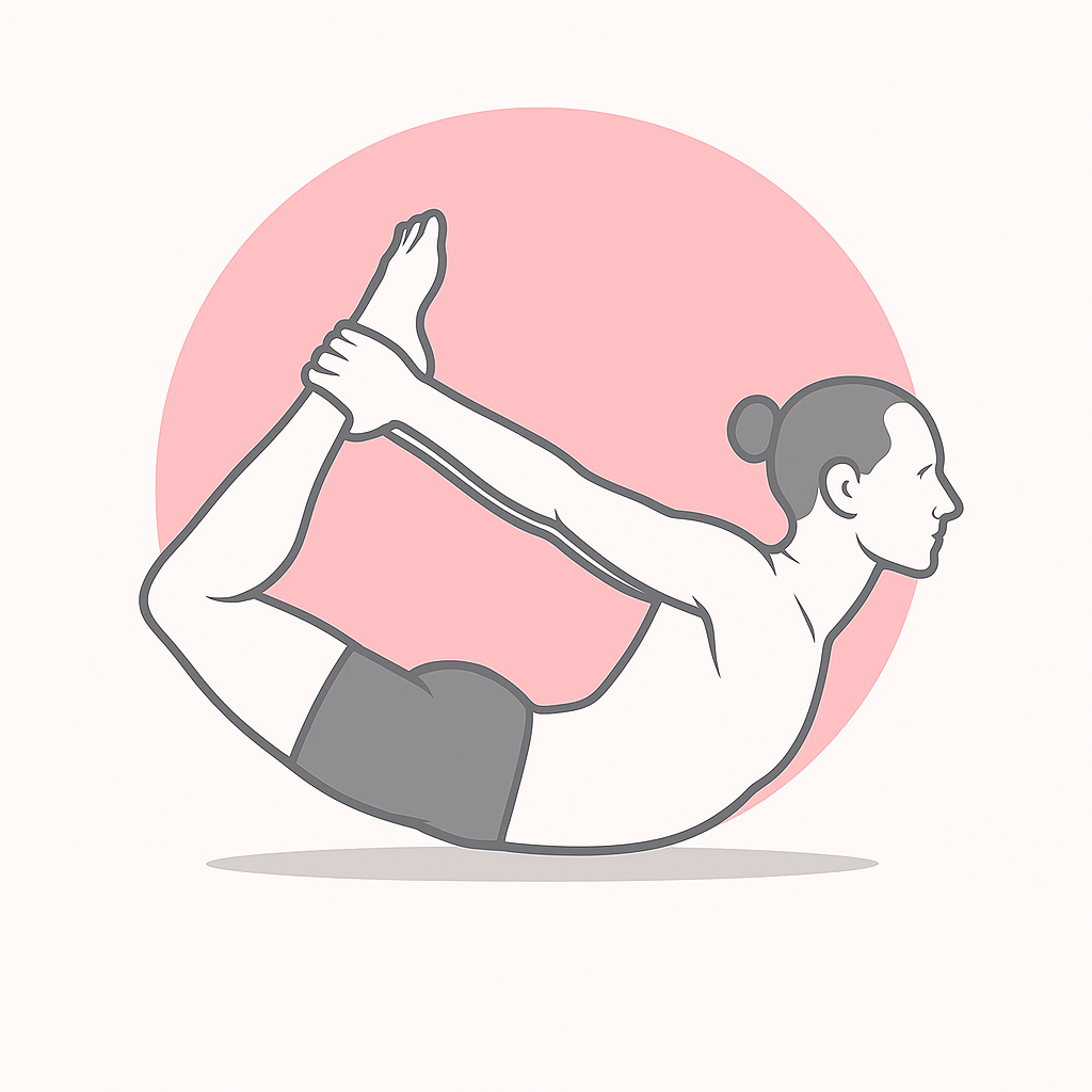Generated image for the bow yoga pose.