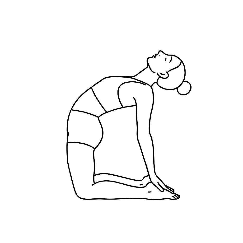 Generated image for the camel yoga pose.