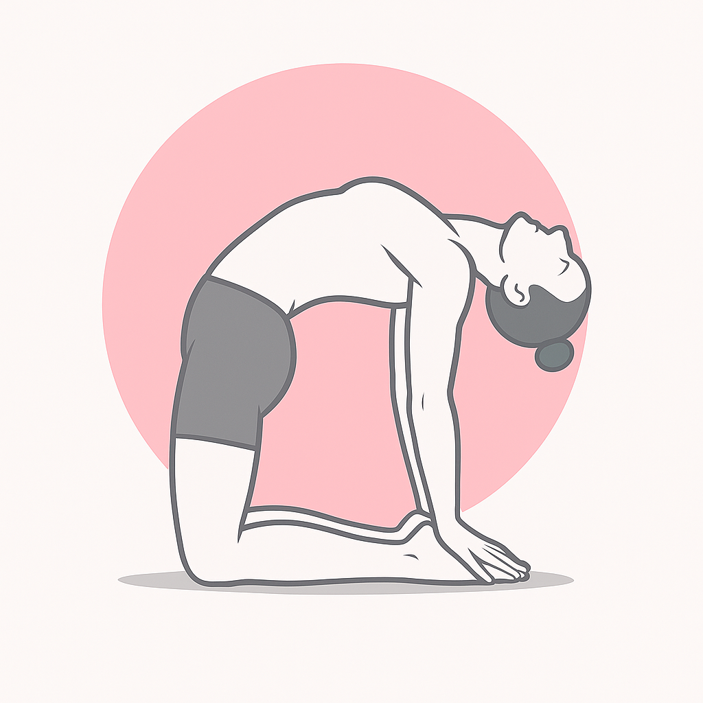 Generated image for the camel yoga pose.
