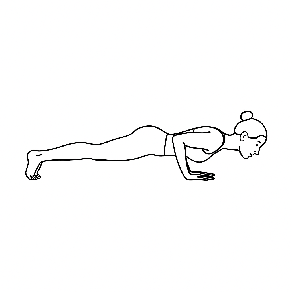Generated image for the chaturanga yoga pose.