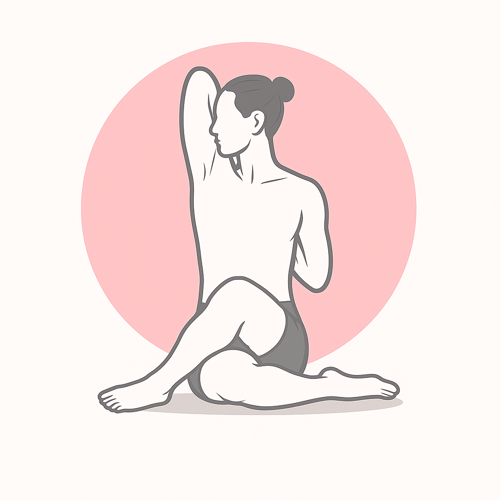 Generated image for the cow-face yoga pose.