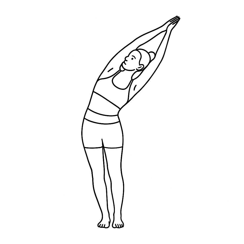 Generated image for the crescent-moon yoga pose.