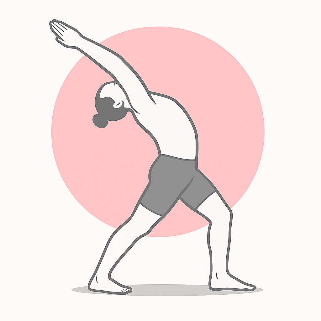 Generated image for the crescent-moon yoga pose.