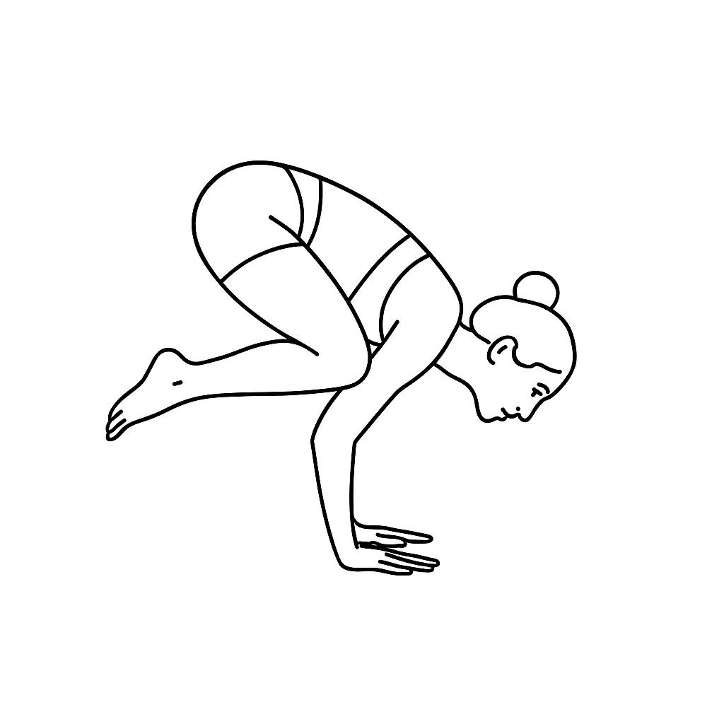 Generated image for the crow yoga pose.