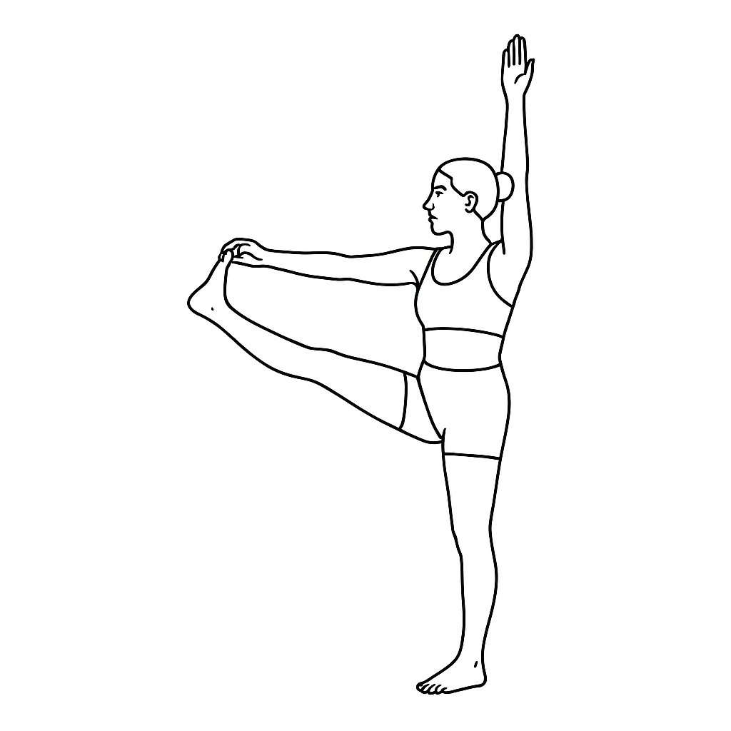 Generated image for the extended-hand-to-foot yoga pose.