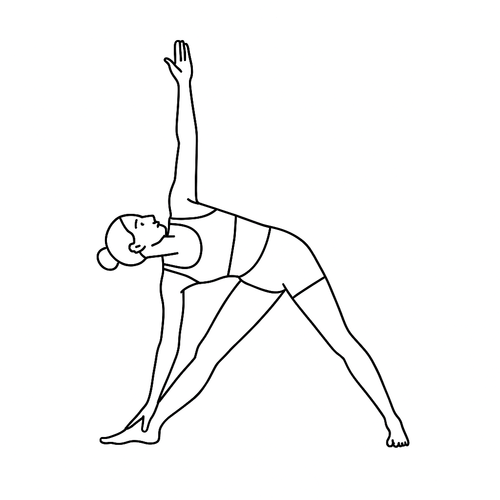 Generated image for the extended-triangle yoga pose.