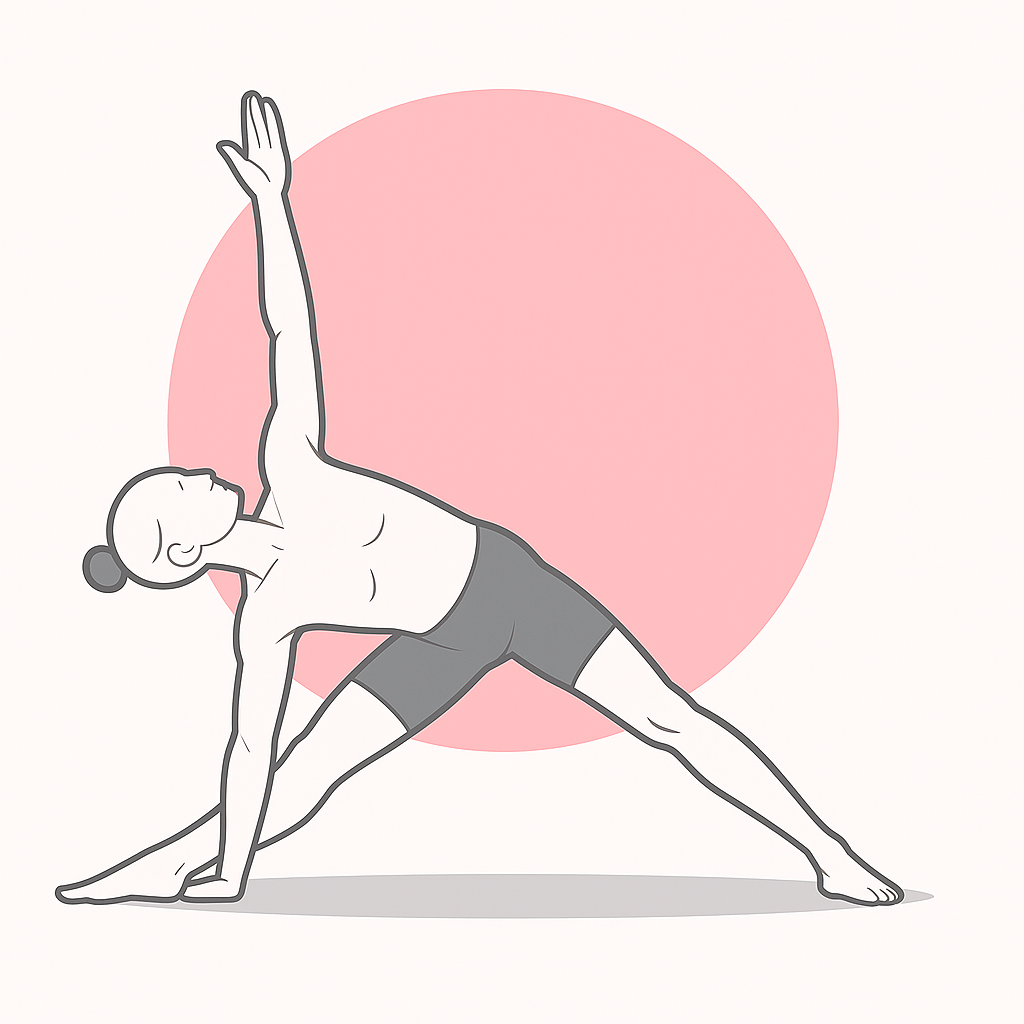 Generated image for the fallen-triangle yoga pose.