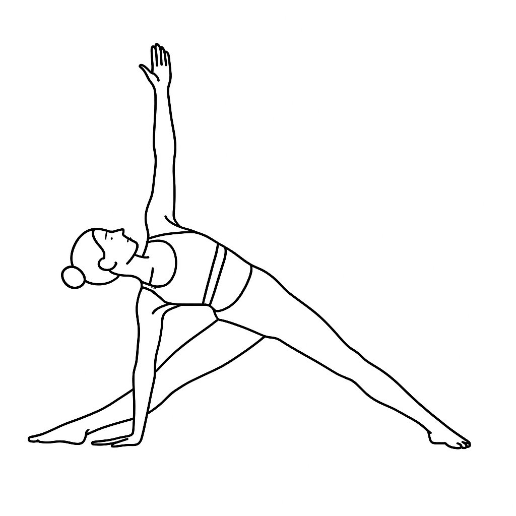 Generated image for the fallen-triangle yoga pose.