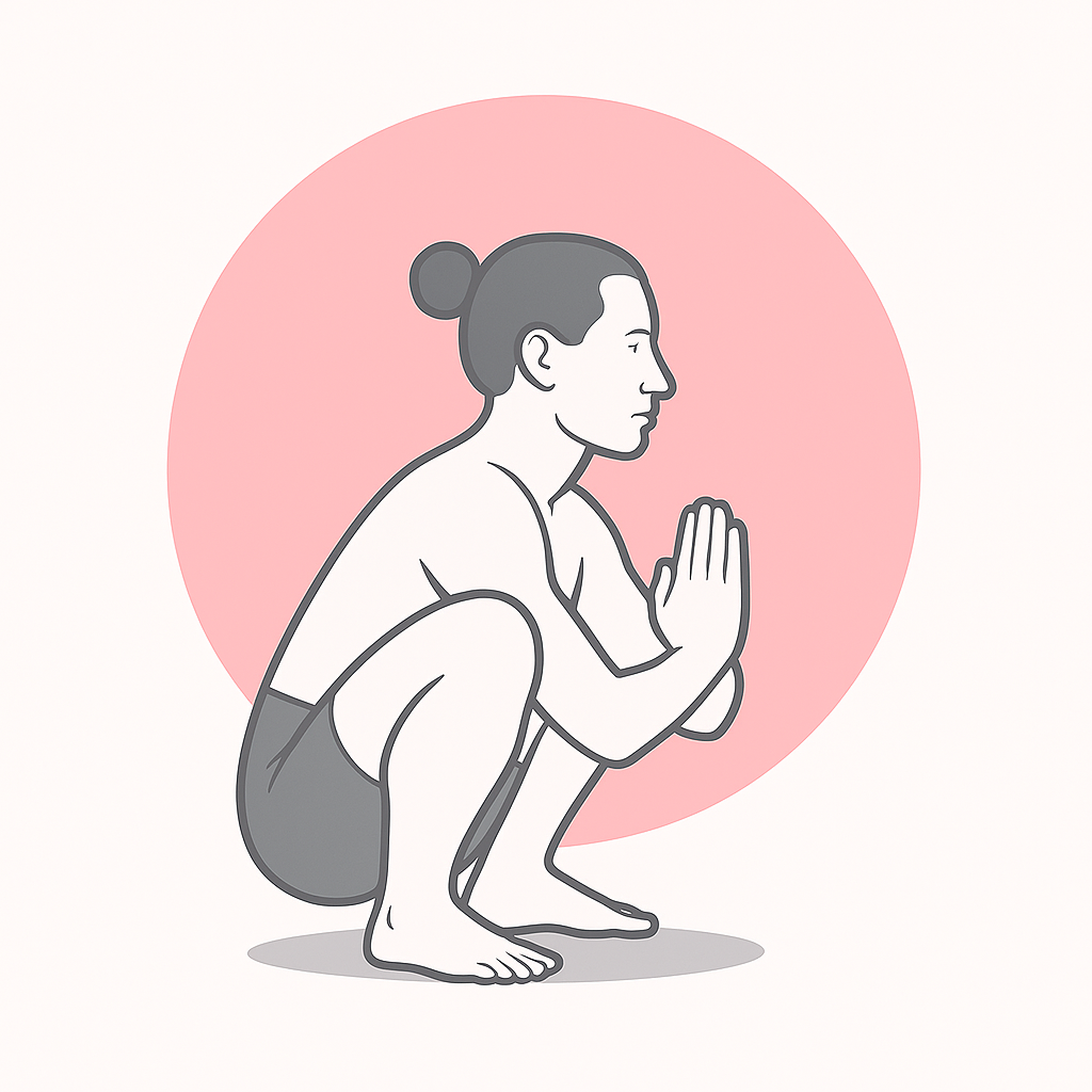 Generated image for the garland yoga pose.