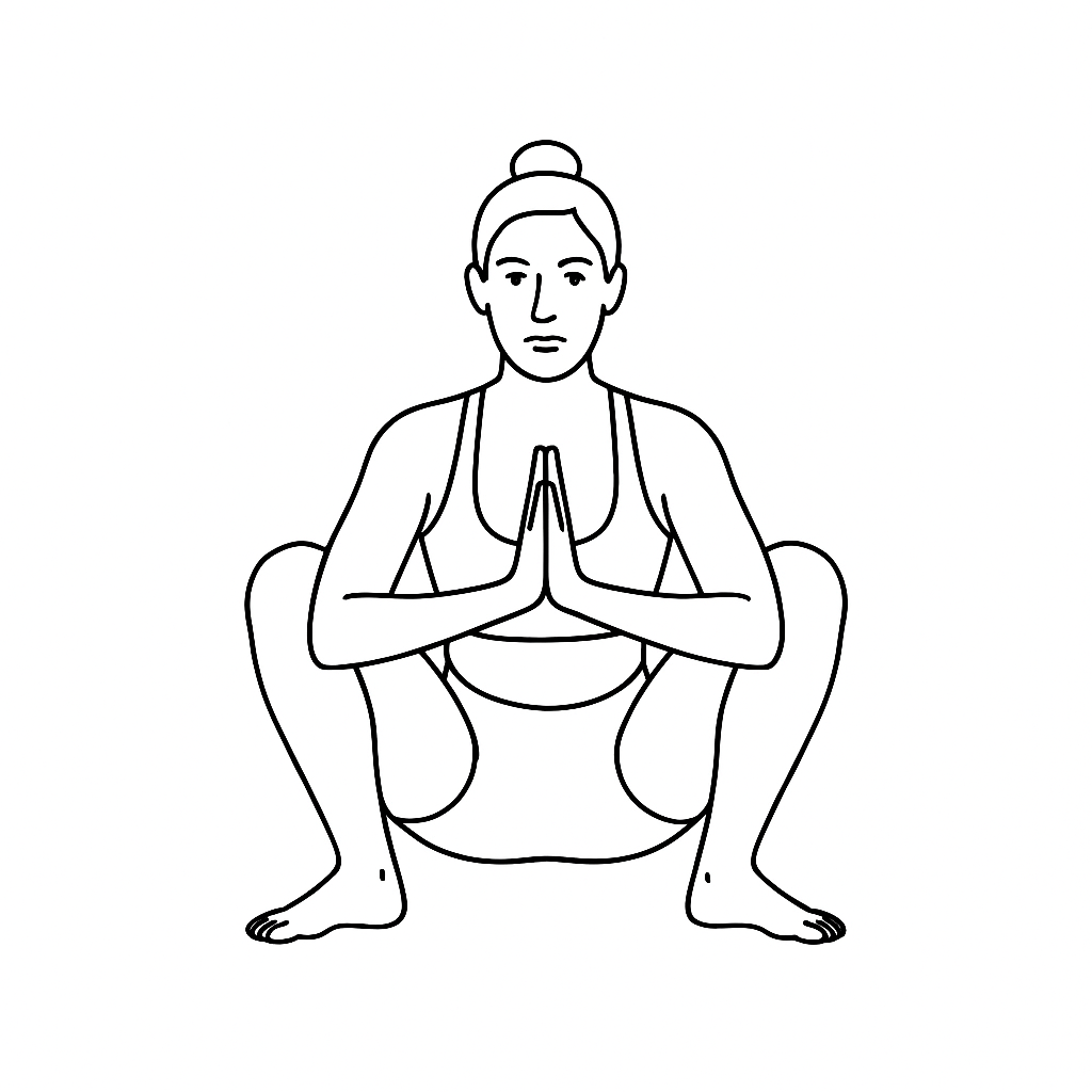 Generated image for the garland yoga pose.