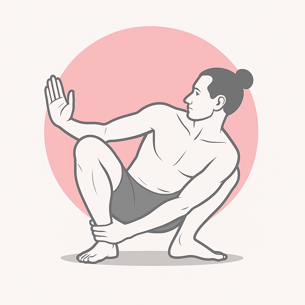 Generated image for the half-garland yoga pose.