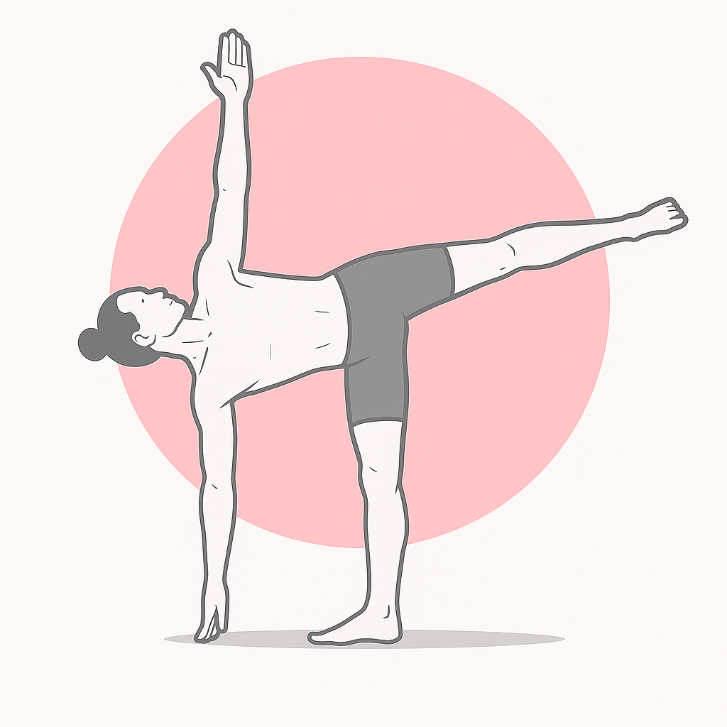 Generated image for the half-moon yoga pose.