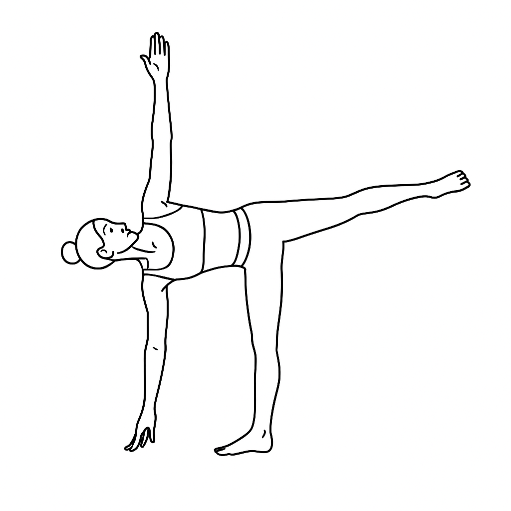 Generated image for the half-moon yoga pose.