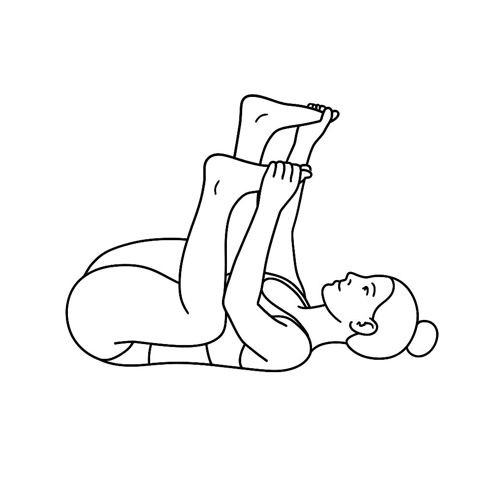 Generated image for the happy-baby yoga pose.