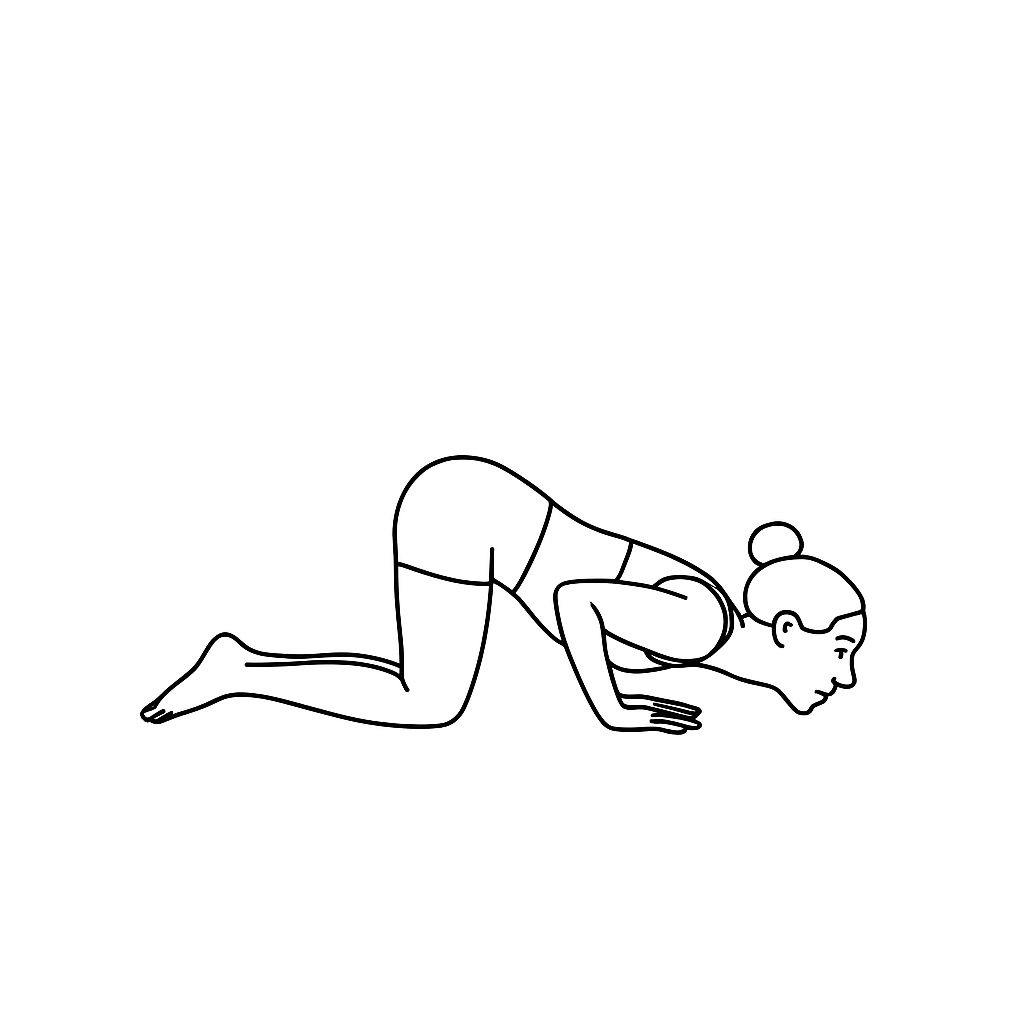 Generated image for the knees-chin-chest yoga pose.
