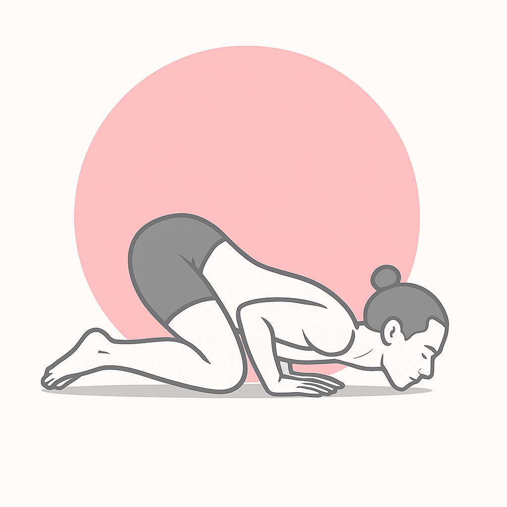 Generated image for the knees-chin-chest yoga pose.