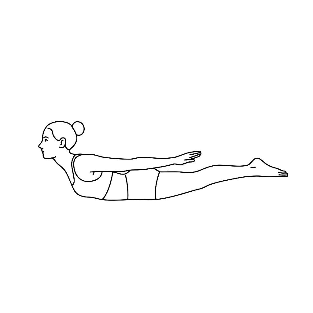 Generated image for the locust yoga pose.
