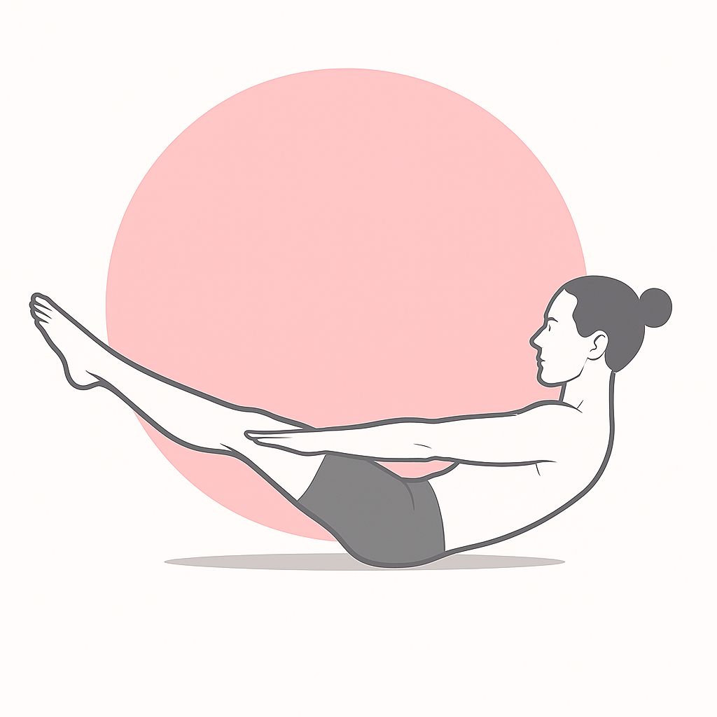 Generated image for the low-boat yoga pose.