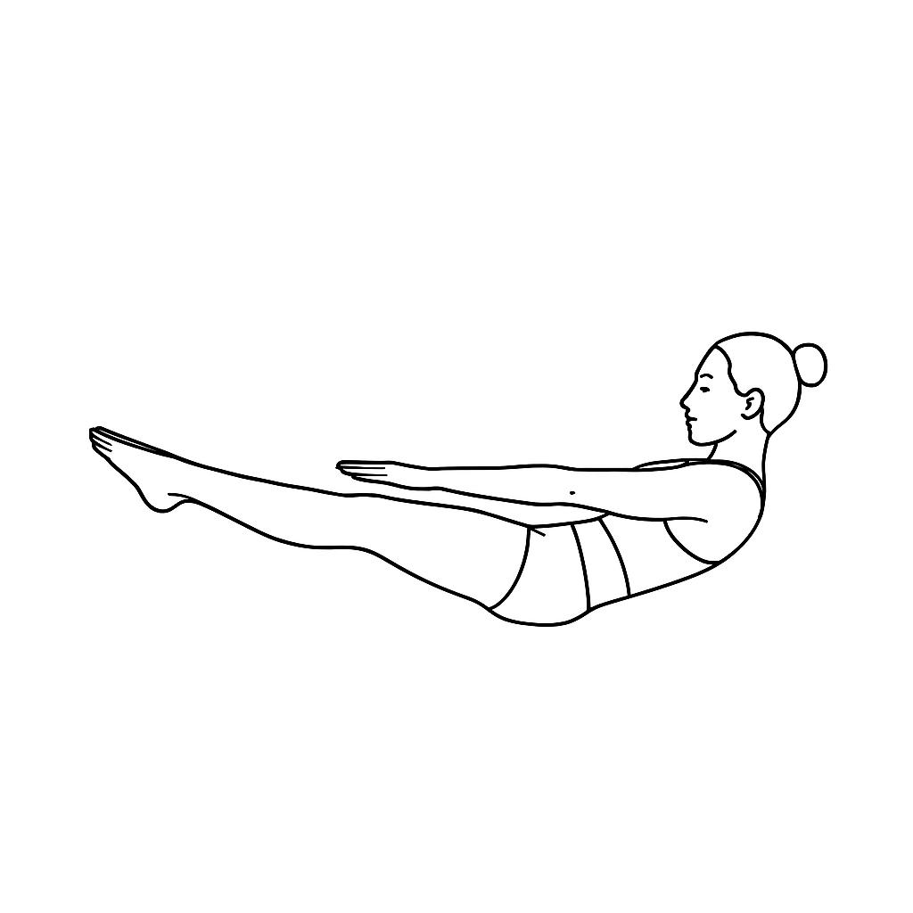 Generated image for the low-boat yoga pose.