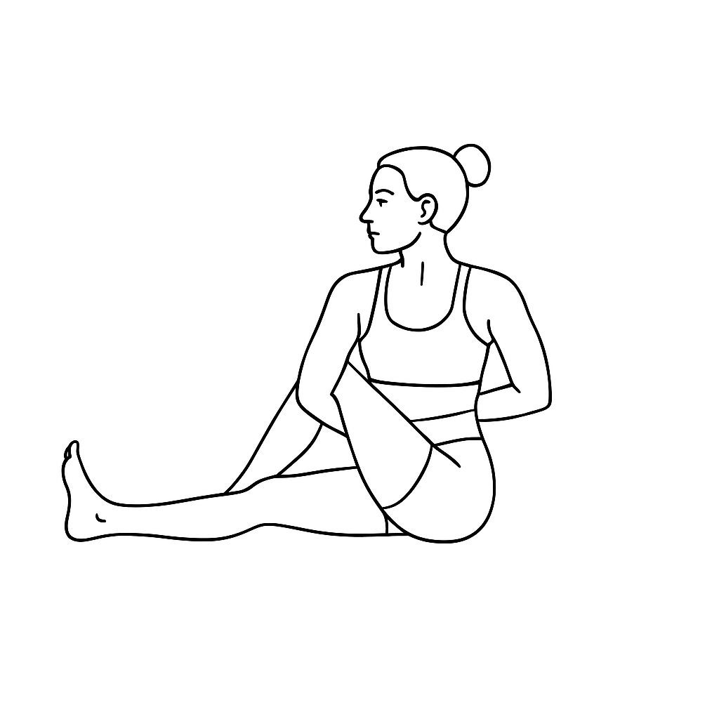 Generated image for the marichyasana yoga pose.