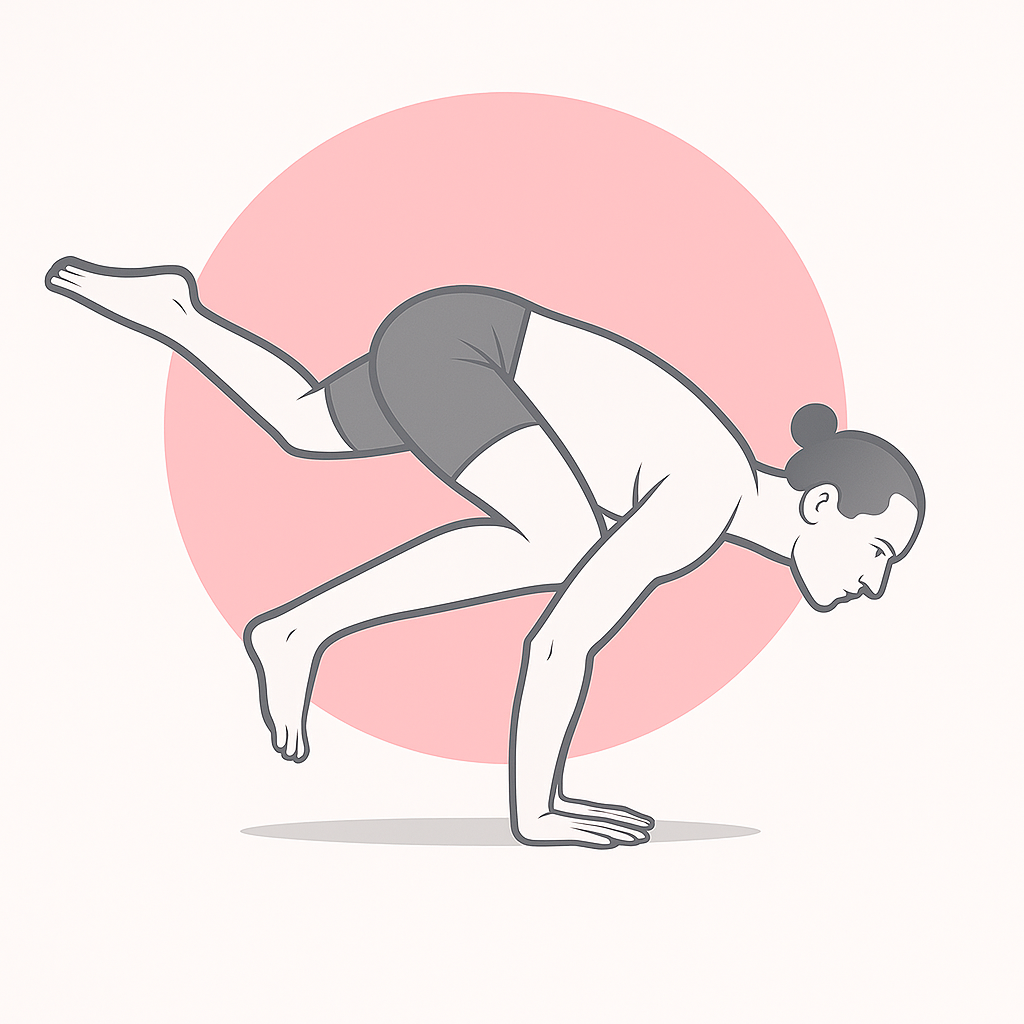 Generated image for the one-leg-crow yoga pose.