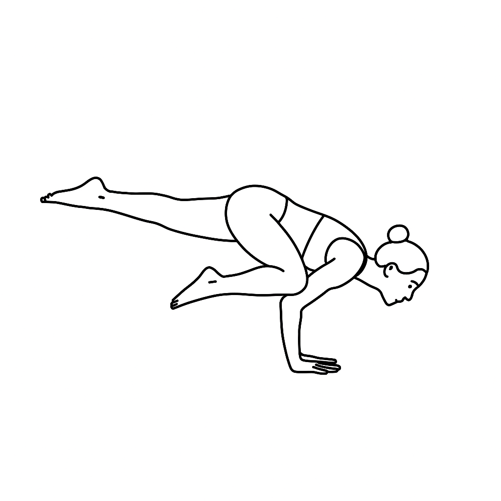 Generated image for the one-leg-crow yoga pose.
