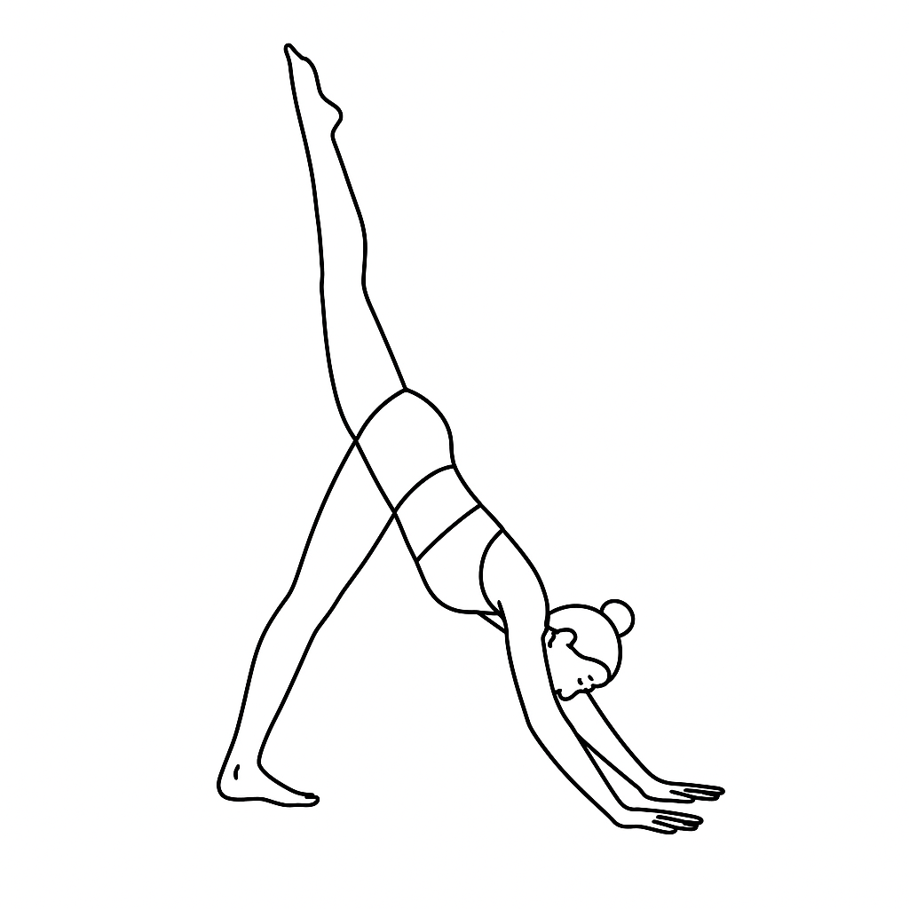 Generated image for the one-leg-downdog yoga pose.