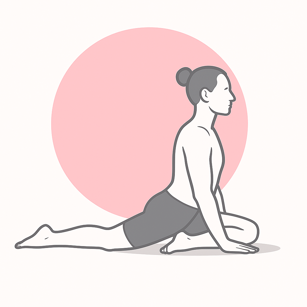 Generated image for the pigeon yoga pose.