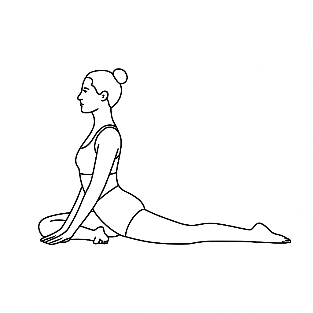 Generated image for the pigeon yoga pose.