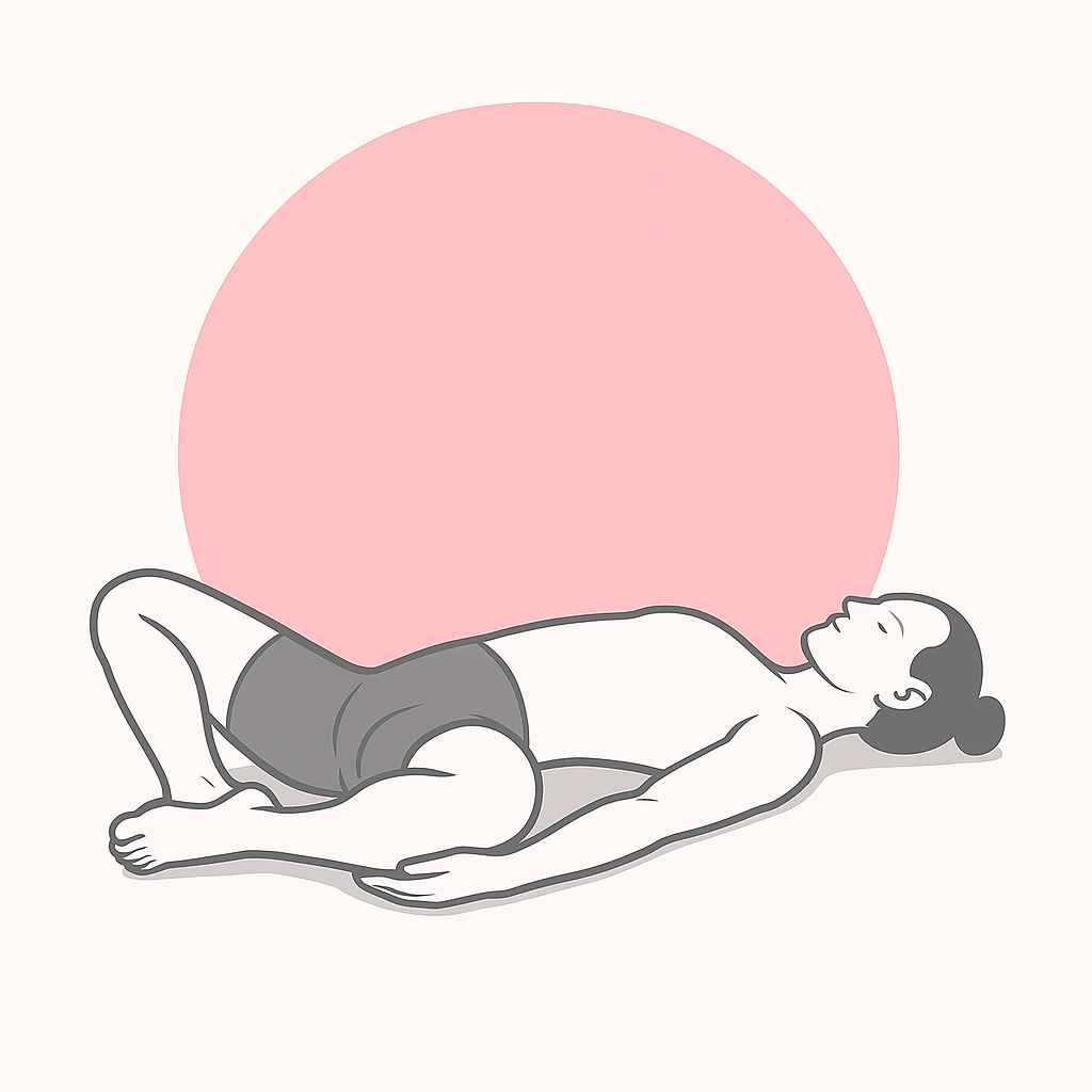 Generated image for the reclined-bound-angle yoga pose.