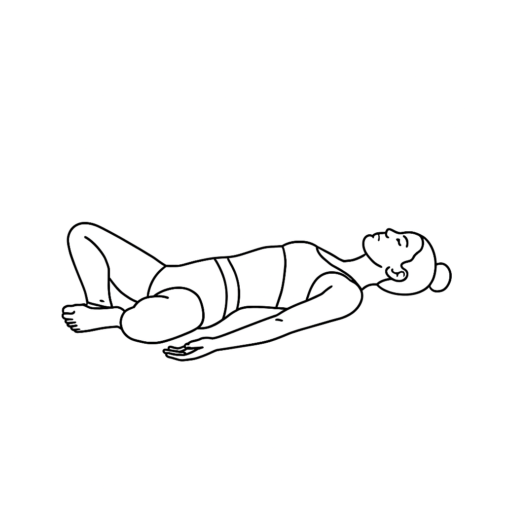 Generated image for the reclined-bound-angle yoga pose.