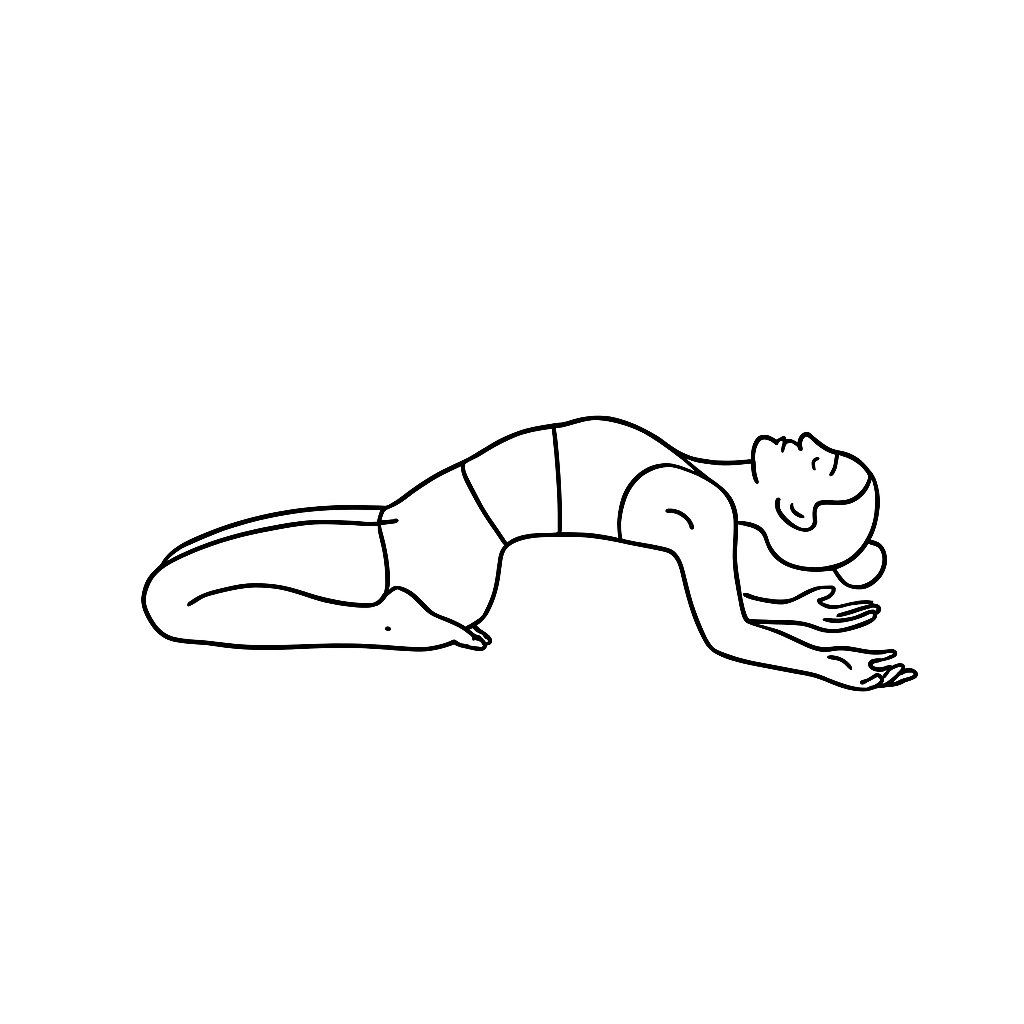 Generated image for the reclined-hero yoga pose.