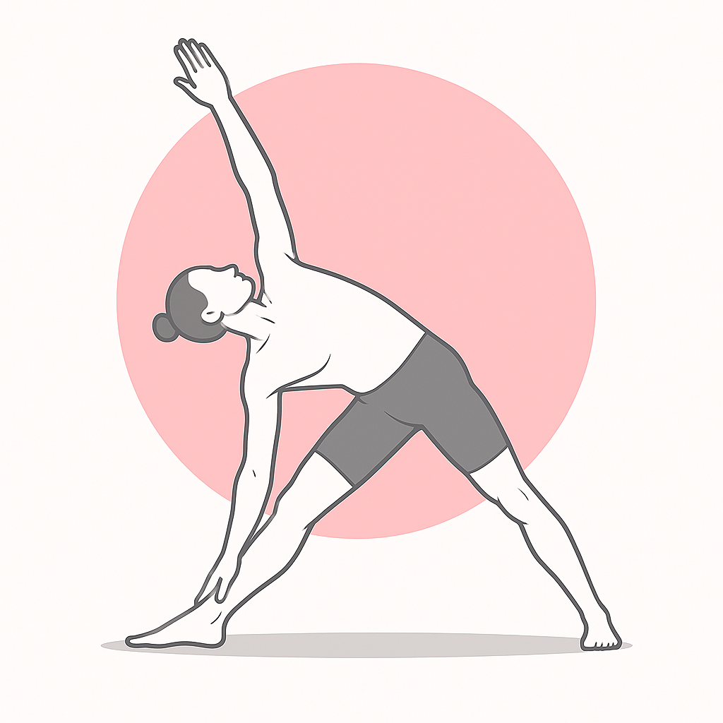 Generated image for the reverse-triangle yoga pose.