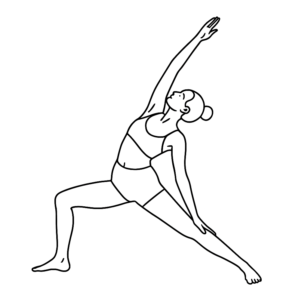 Generated image for the reverse-warrior yoga pose.