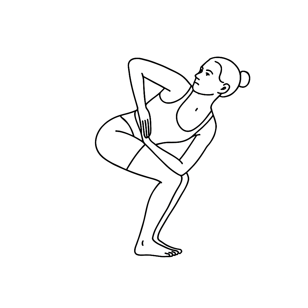Generated image for the revolved-chair yoga pose.
