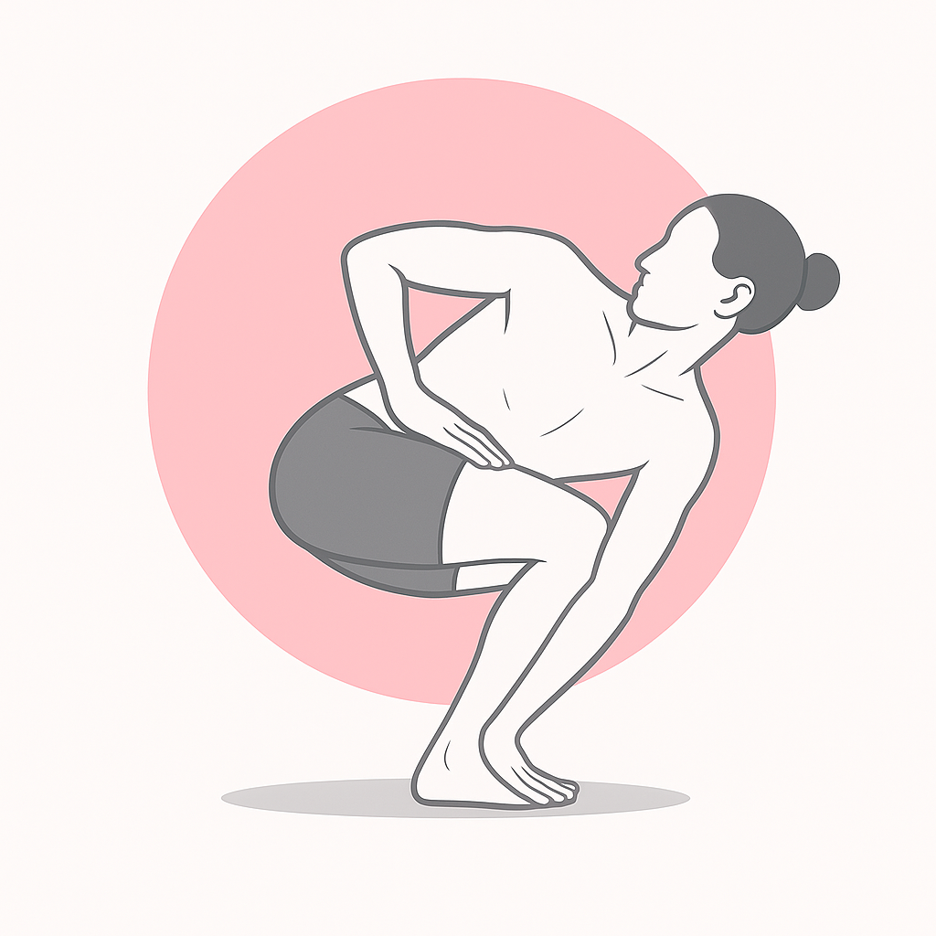 Generated image for the revolved-chair yoga pose.