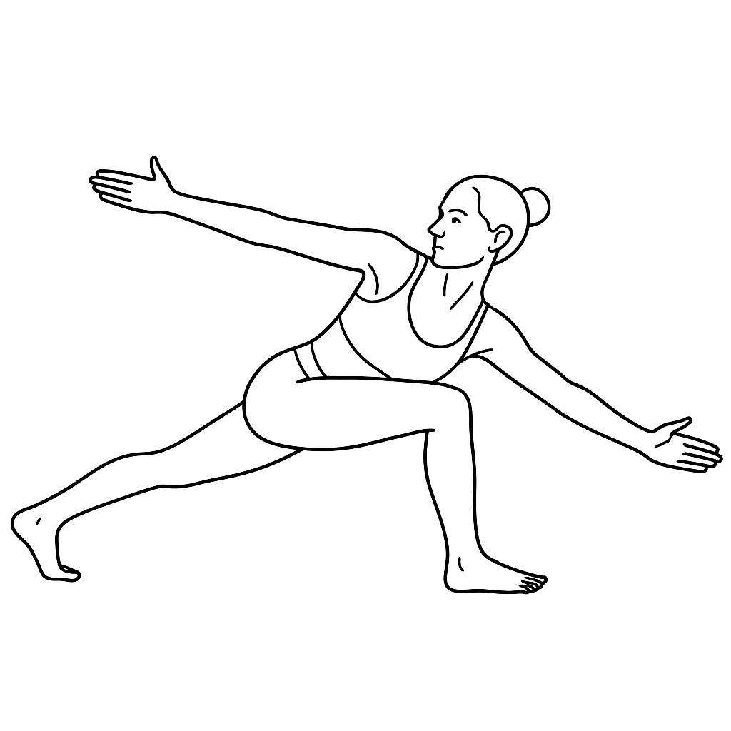 Generated image for the revolved-side-angle yoga pose.