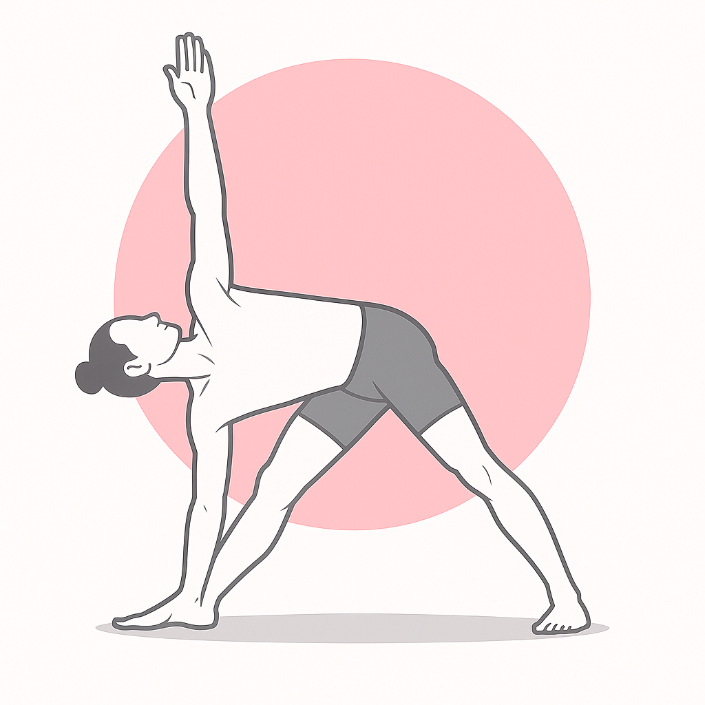 Generated image for the revolved-triangle yoga pose.