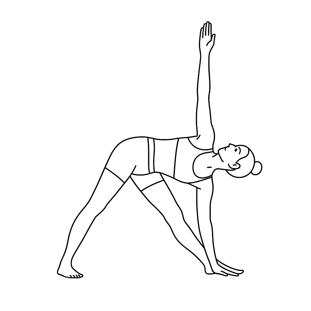 Generated image for the revolved-triangle yoga pose.