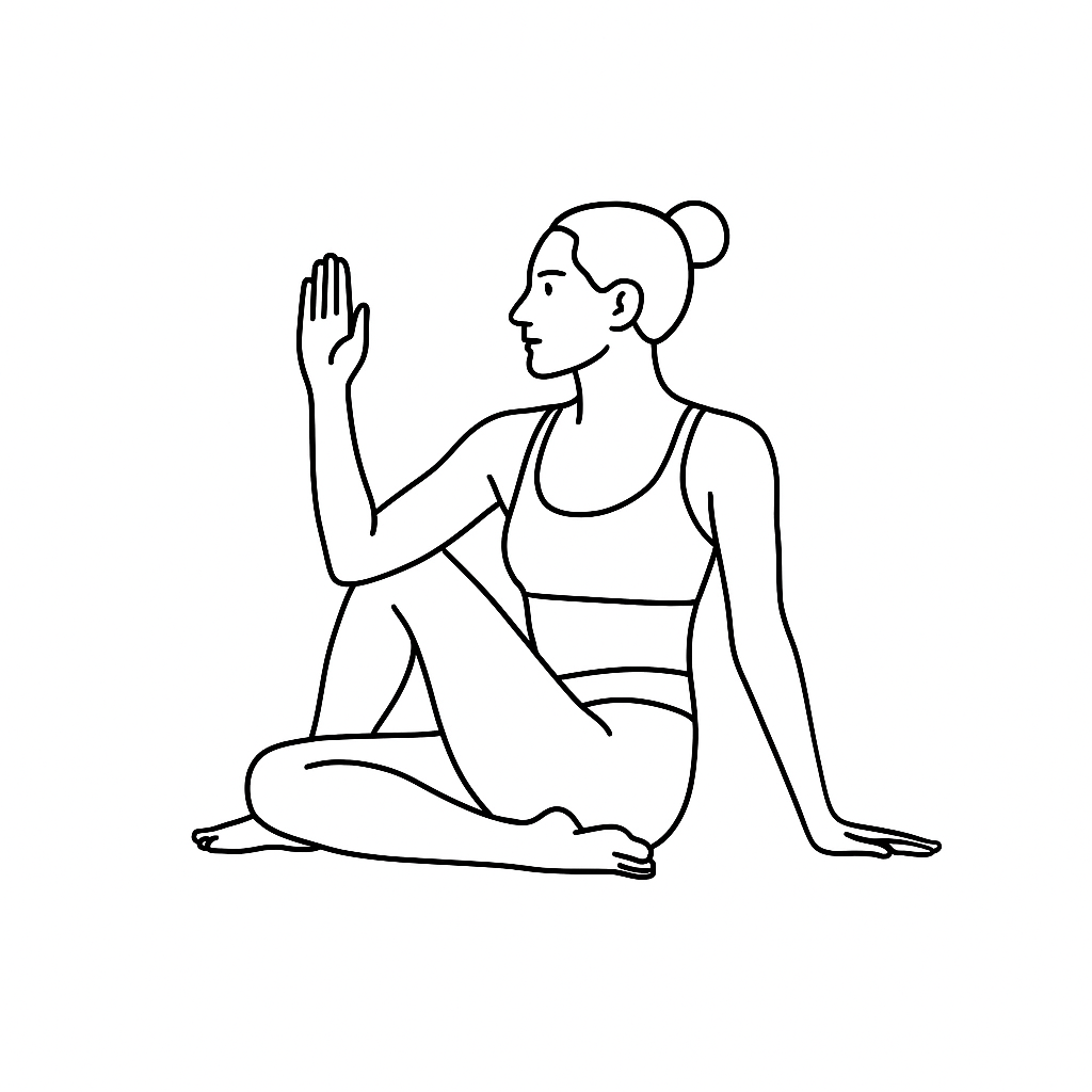 Generated image for the seated-spinal-twist yoga pose.