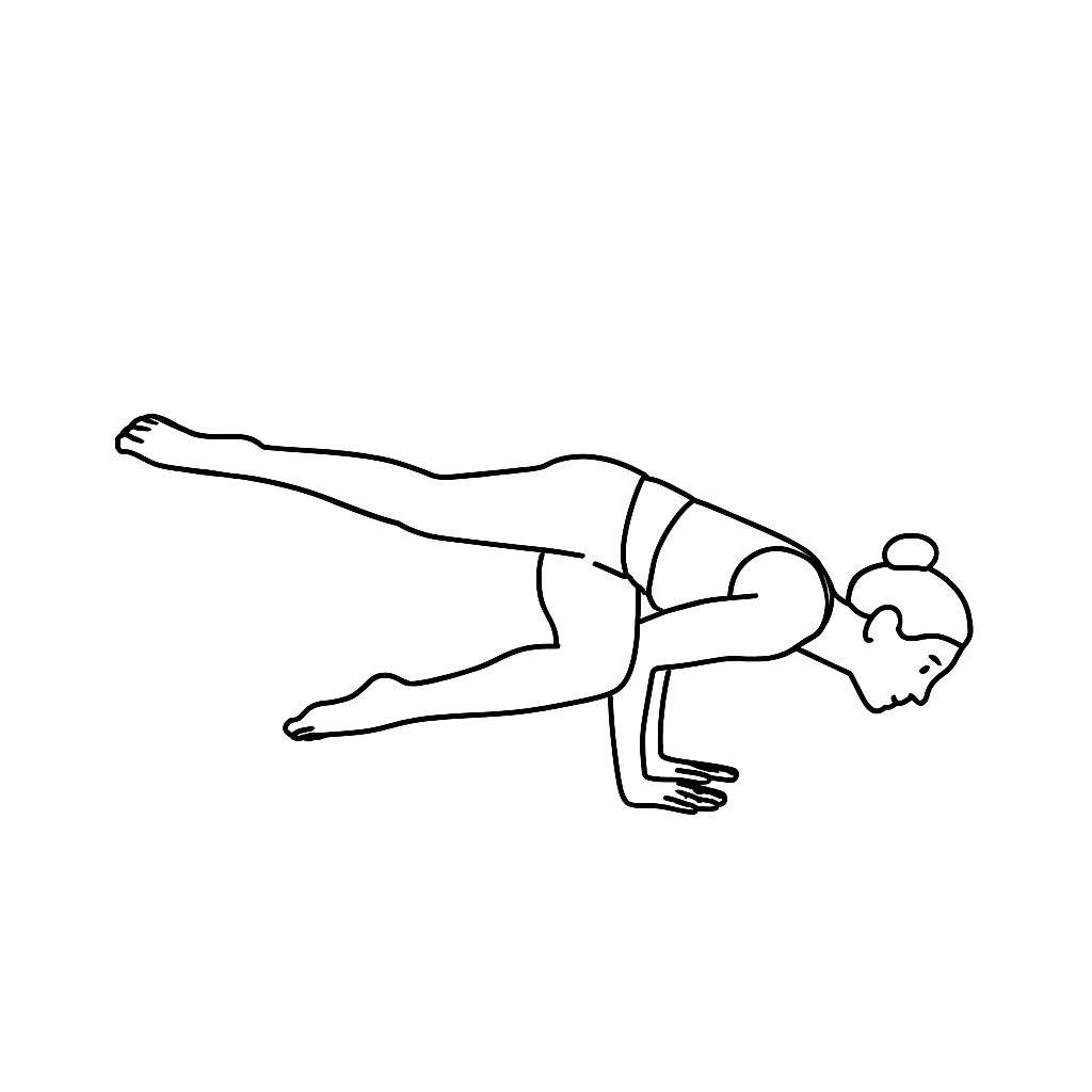 Generated image for the side-crow yoga pose.