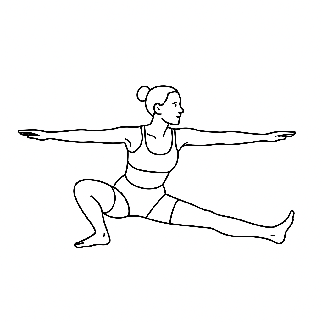 Generated image for the side-lunge yoga pose.