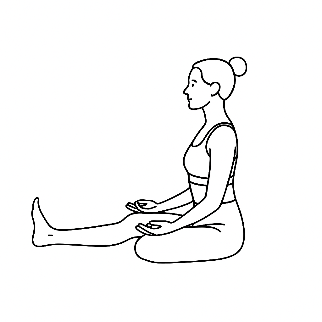 Generated image for the sitting-half-lotus yoga pose.